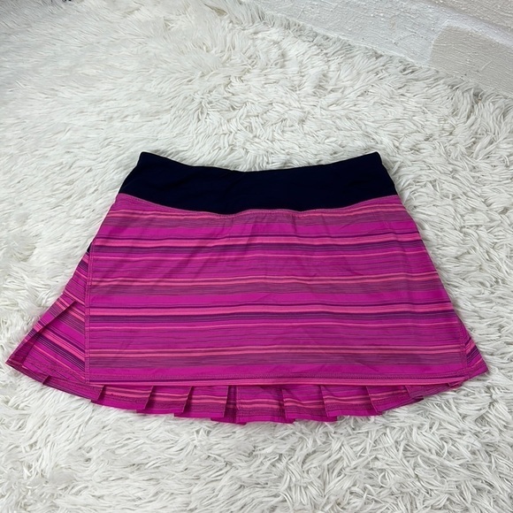 Lululemon Run: Pace Setter Skirt Elevation Stripe Pow Pink / Deep Indigo - Picture 1 of 7